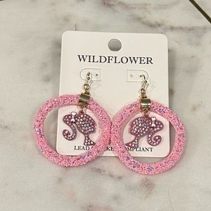 ✨NWT✨ Barbie Statement Glitter Silhouette Sparkling Big Earrings by Wildflower